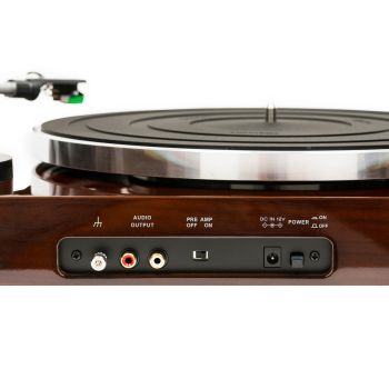 Thorens TD-204 walnut high gloss, rear, connections