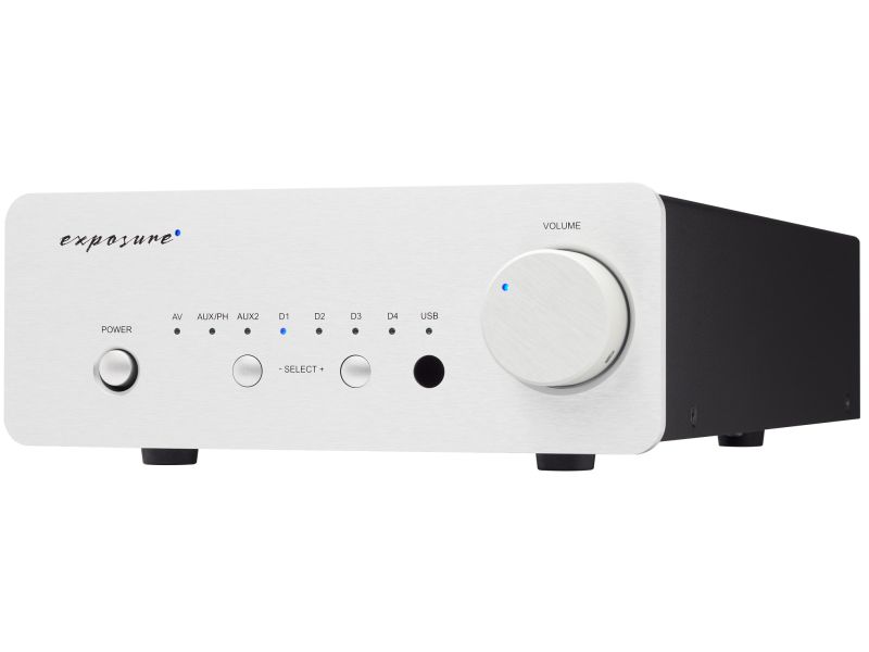 Exposure XM-5 integrated amplifier με dac , usb in ,  phono - silver