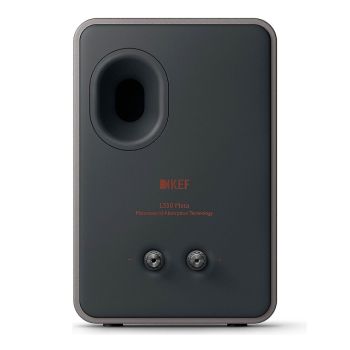 KEF LS50 Meta titanium grey back, connections
