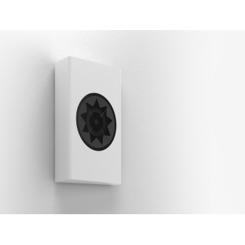 Manger Audio w1 on wall, high gloss white