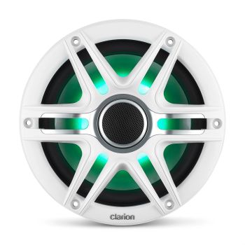 Clarion CMSP-771RGB-SWG with white grille and green lighting