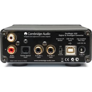 Πισω μερος , συνδεσεις του Cambridge Audio DacMagic 100