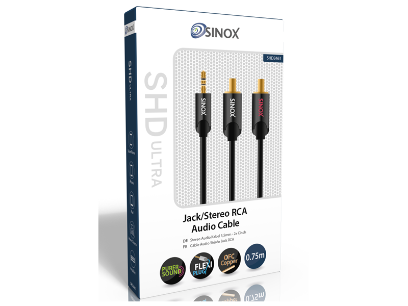 Sinox SHD-3461 - 3.5mm mini jack σε 2 male rca - 0,75 μέτρου