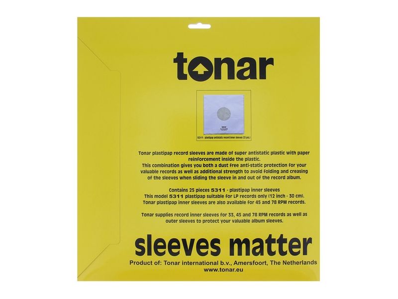 Tonar Plastipap 5311 - inner sleeves 12 inches - 25 τεμάχια