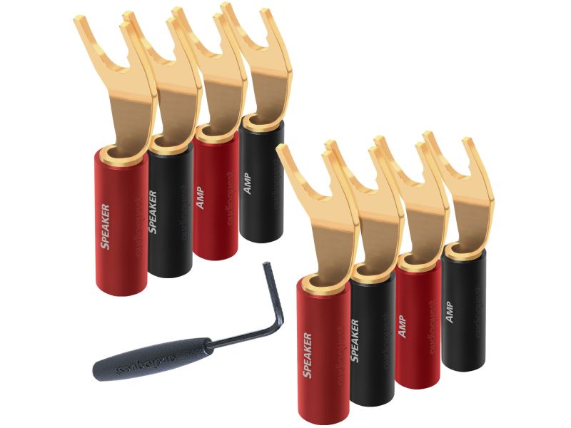 AudioQuest SureGrip-100 MultiSize Spades gold plated - 8 τεμαχια